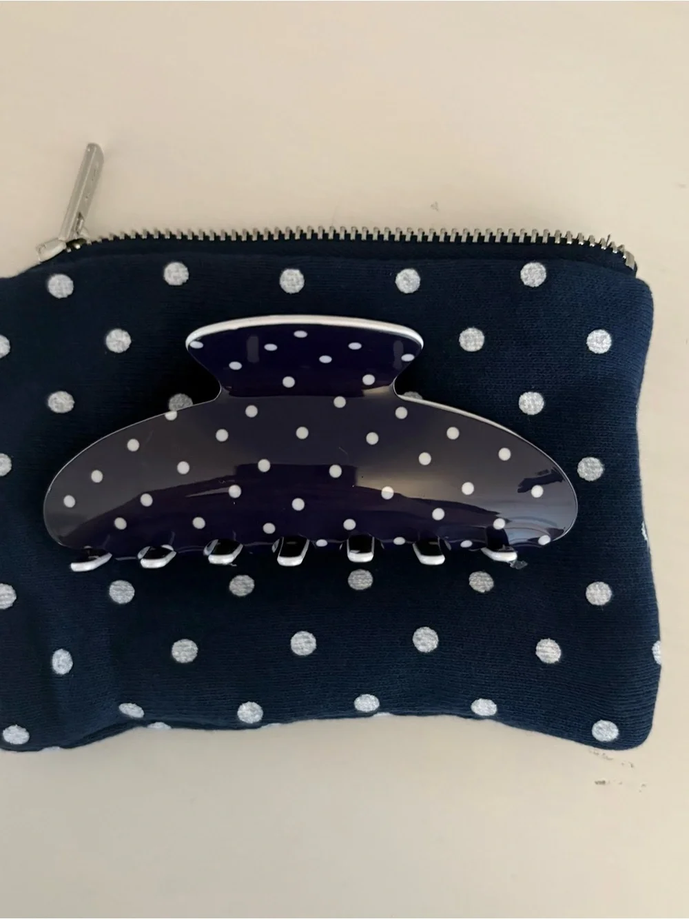 NWT PARKE Denim Polka Dot Claw Clip